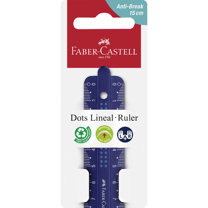 FABER-CASTELL Lineal DOTS, 150 mm, farbig sortiert