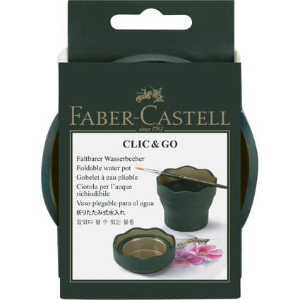 FABER-CASTELL Wasserbecher CLIC & GO, dunkelgrn