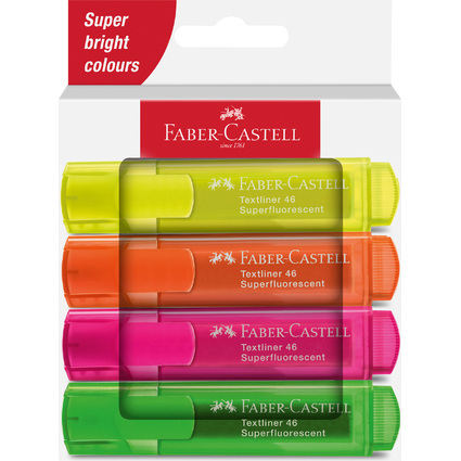 FABER-CASTELL Textmarker TEXTLINER 1546, 4er Kartonetui