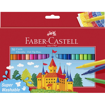 FABER-CASTELL Fasermaler CASTLE, 50er Kartonetui