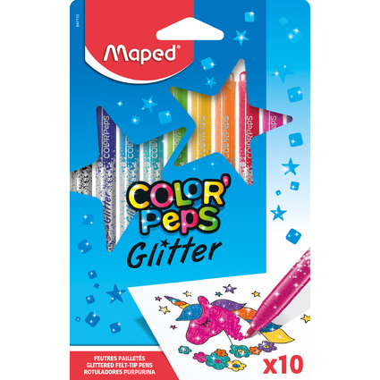 <small>Maped Glitter-Fasermaler COLOR'PEPS 10er Kartonetui (847110)</small>