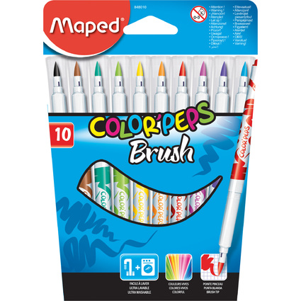 Maped Fasermaler COLOR'PEPS Brush, 10er Kartonetui