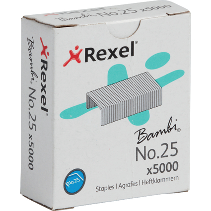 Rexel Heftklammern Nr. 25, verzinkt, Gropackung