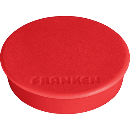 FRANKEN Haftmagnet, Haftkraft: 1.500 g, Durchm. 38 mm, rot