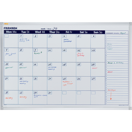 FRANKEN X-tra!Line Planungstafel Wochenkalender, 900x600 mm