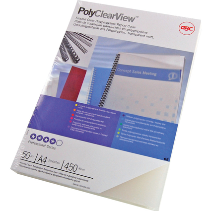 GBC Einbanddeckel PolyClearView, DIN A4, 0,35 mm,transparent