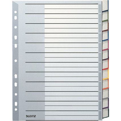 LEITZ Kunststoff-Register, blanko, A4 berbreite, 12-teilig