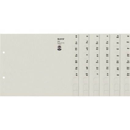 LEITZ Tauenpapier-Register, A-Z, fr 150 Ordner, grau