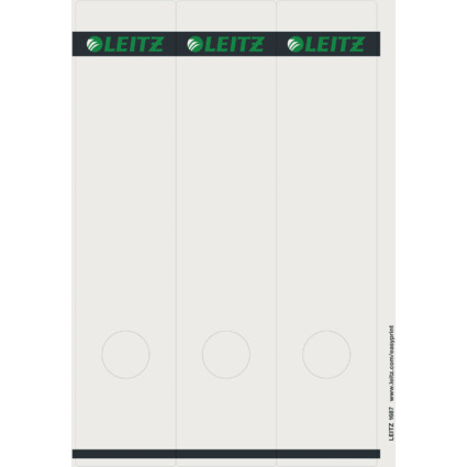 LEITZ Ordnerrcken-Etikett, 61 x 285 mm, lang, breit, grau