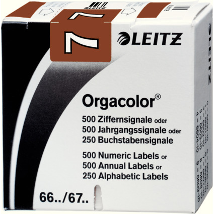 LEITZ Ziffernsignal Orgacolor "7", auf Rolle, braun