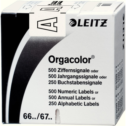 LEITZ Buchstabensignal Orgacolor "A", auf Rolle, wei