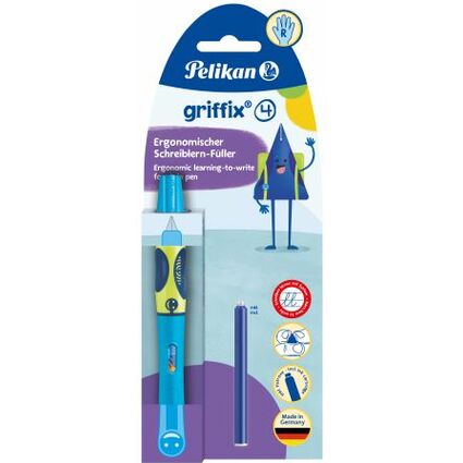Pelikan griffix Fllhalter Neon Fresh Blue, fr Rechtshnder