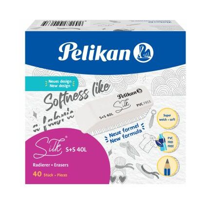 Pelikan Kunststoff-Radierer S+S 40L, wei