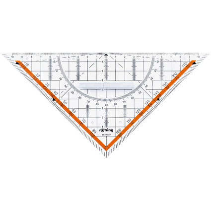 rotring Geometriedreieck Centro mit Griff, Hypotenuse: 230mm