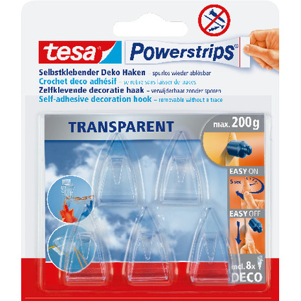 tesa Powerstrips DECO-HAKEN, Haltekraft: max. 0,2 kg