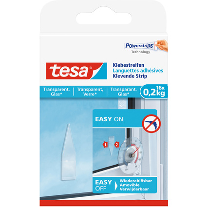 <small>tesa Powerstrips Klebestreifen für Glasflächen (77732-00000-20)</small>