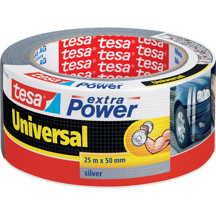 tesa Folienband extra Power Universal, 50 mm x 25 m, silber