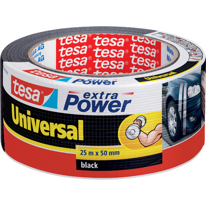 tesa Folienband extra Power Universal, 50 mm x 25 m, schwarz