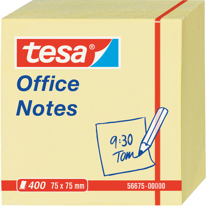 tesa Office Notes Haftnotiz Wrfel, 75 x 75 mm, gelb