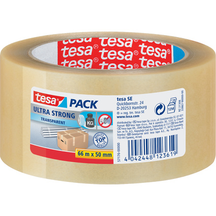 tesapack Verpackungsklebeband ultra strong, 50 mm x 66 m