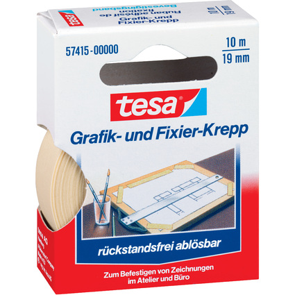 tesa Grafik- und Fixierkreppband, 19 mm x 10 m