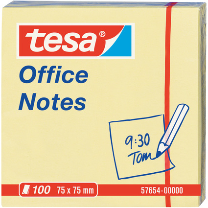 tesa Office Notes Haftnotizen, 75 x 75 mm, gelb