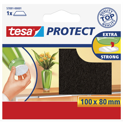 tesa Protect Filzgleiter, braun, Mae: 100 x 80 mm