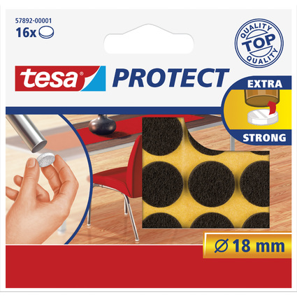 tesa Protect Filzgleiter, braun, Durchmesser: 18 mm