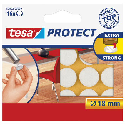 tesa Protect Filzgleiter, wei, Durchmesser: 18 mm