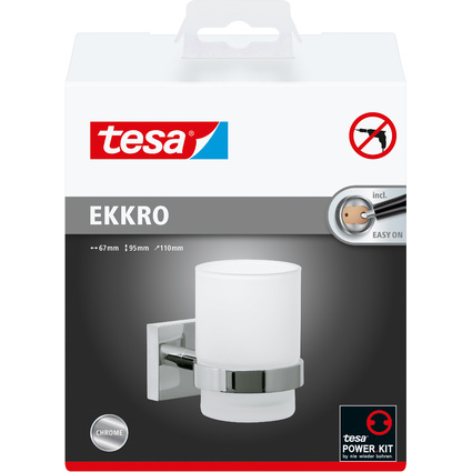 <small>tesa Mundglashalter EKKRO verchromt inkl. Klebelösung (40244-00000-00)</small>