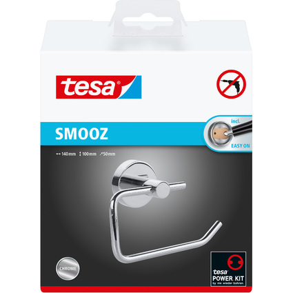 tesa WC-Papierrollenhalter SMOOZ, verchromt, mit Klebelsung