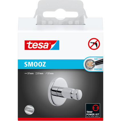 tesa Handtuchhaken SMOOZ, verchromt, inkl. Klebelsung