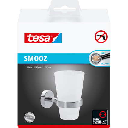 tesa Mundglashalter SMOOZ, verchromt, inkl. Klebelsung