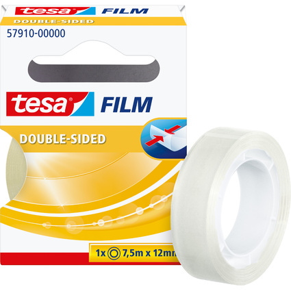 tesa Film, doppelseitig, transparent, 12 mm x 7,5 m