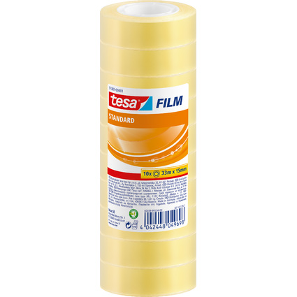 tesa Film standard, transparent, 15 mm x 33 m