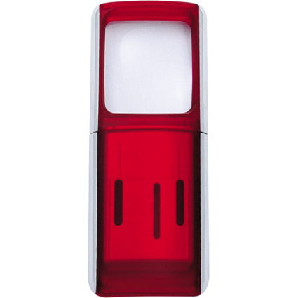 WEDO Rechtecklupe mit LED-Beleuchtung, transluzent-rot