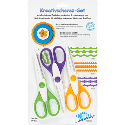 WEDO Konturenscheren-Set, 3er Set, farbig sortiert