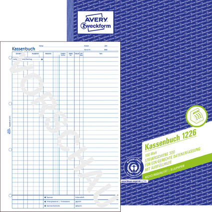 AVERY Zweckform Recycling-Formularbuch "Kassenbuch", A4