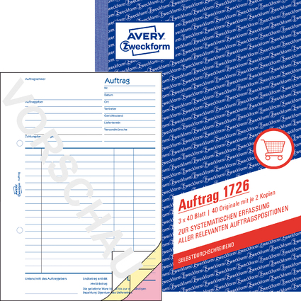 AVERY Zweckform Formularbuch "Auftrag", SD, A5, 3 x 40 Blatt