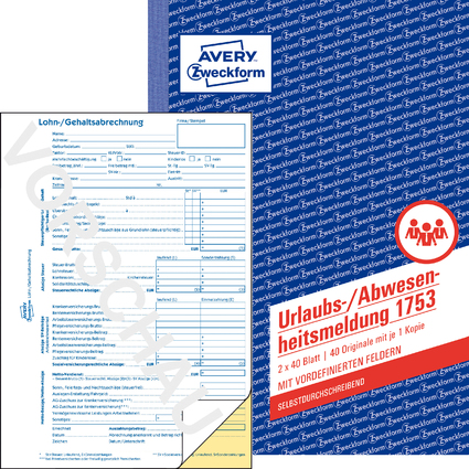 AVERY Zweckform Formularbuch "Urlaubs-/Abwesenheitsmeldung"