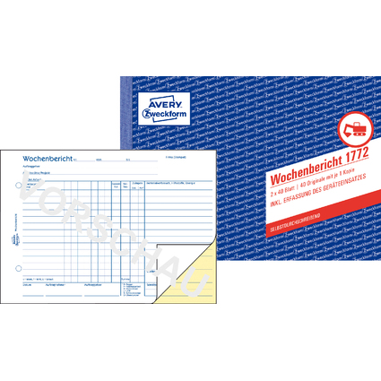 AVERY Zweckform Formularbuch "Wochenbericht", SD, A5 quer