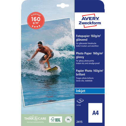 AVERY Zweckform Classic Inkjet-Fotopapier, DIN A4, 40 Blatt