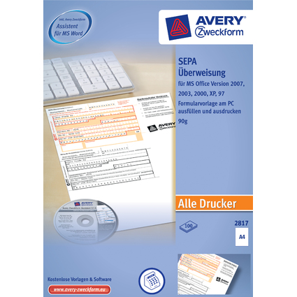 AVERY Zweckform Vordruck "SEPA-Standardberweisung", DIN A4