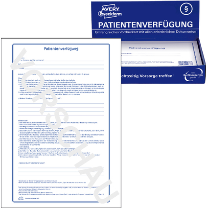 AVERY Zweckform Vordruck "Patientenverfgung", 220 x 163 mm