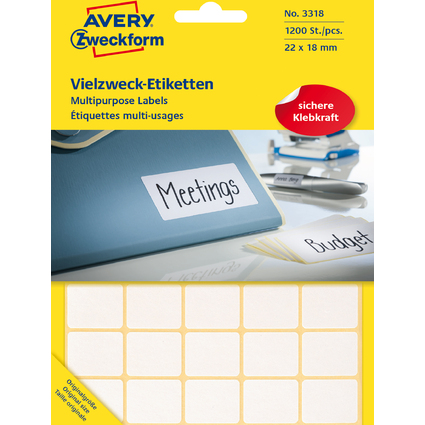AVERY Zweckform Vielzweck-Etiketten, 22 x 18 mm, wei, FP