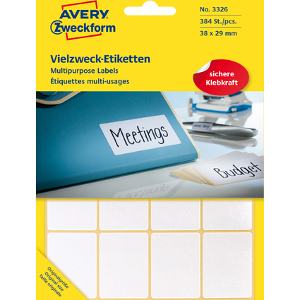 AVERY Zweckform Vielzweck-Etiketten, 38 x 29 mm, wei, FP