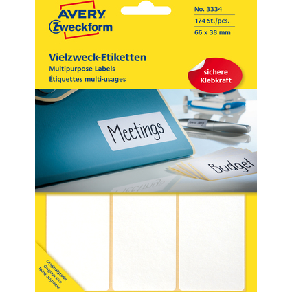 AVERY Zweckform Vielzweck-Etiketten, 66 x 38 mm, wei, FP