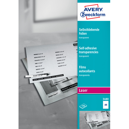 AVERY Zweckform Laser/Kopier-Folien A4 transparent 100 Stck