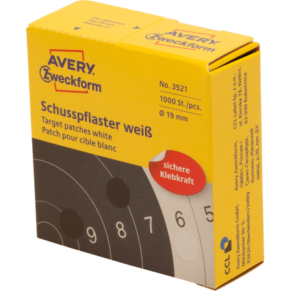 AVERY Zweckform Schupflaster, wei, Durchmesser: 19 mm