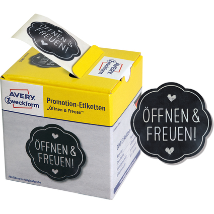 AVERY Zweckform Promotion-Etiketten "ffnen", schwarz